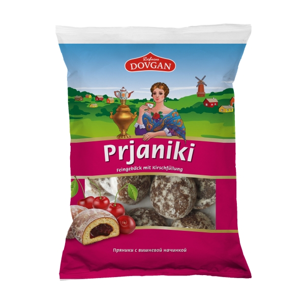 DOVGAN Prjaniki Gebäck mit Kirschfüllung 400 g DOVGAN Prjaniki Gebäck mit Kirschfüllung 400 g