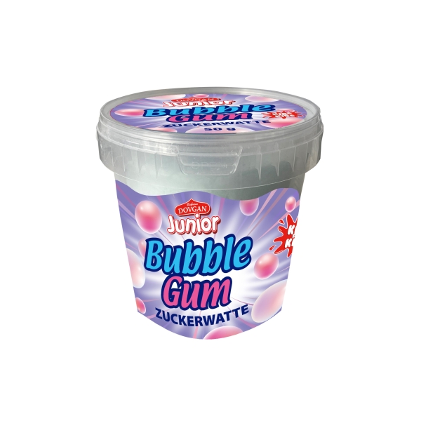DOVGAN Junior Zuckerwatte BubbleGum im Eimer 50 g 50 g
