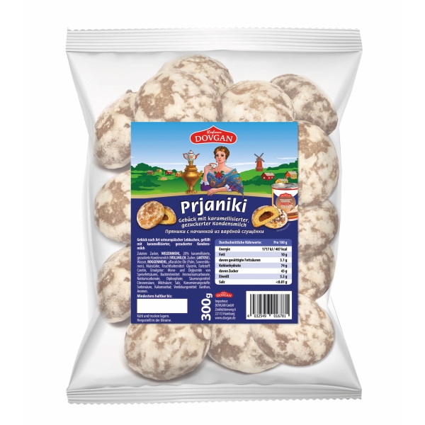 DOVGAN "Prjaniki" Feingebäck mit Karamell-Kondensmilchfüllung 300 g