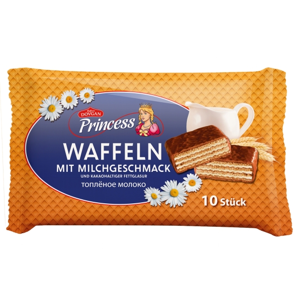 Princess Waffeln mit Milchgeschmack in Überzug, Familienpackung 250 g