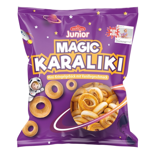 DOVGAN Junior Magic Karaliki Mini-Kringelgebäck mit Vanillegeschmack 150 g