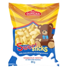 DOVGAN "Sweet Sticks" Süße Maisstäbchen mit Milchgeschmack 80 g DOVGAN "Sweet Sticks" Süße Maisstäbchen mit Milchgeschmack 80 g