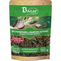 Bazar Sonnenblumenkerne, geröstet und gewürzt, mit Zwiebel- & Sahnegeschmack 150 g