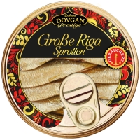 DOVGAN Prestige Große Riga Sprotten geräuchert 160 g DOVGAN Prestige Große Riga Sprotten geräuchert 160 g
