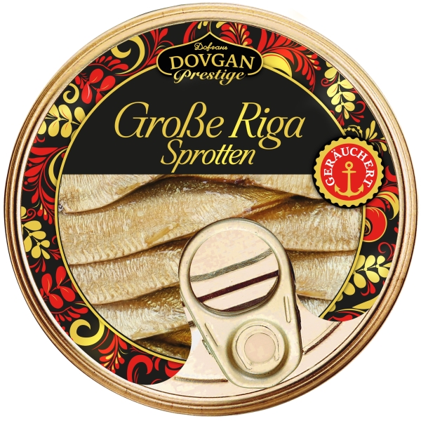 DOVGAN Prestige Große Riga Sprotten geräuchert 160 g