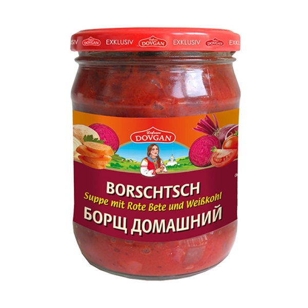DOVGAN Borschtsch Suppe mit Rote Bete und Weißkohl 480 g