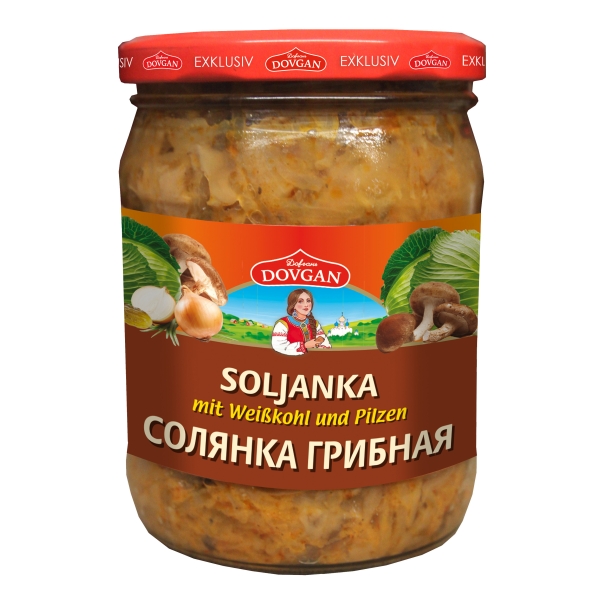 DOVGAN Soljanka mit Weißkohl und Pilzen 480 g