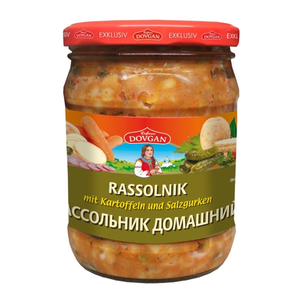 DOVGAN Rassolnik mit Kartoffeln und Salzgurken 480 g DOVGAN Rassolnik mit Kartoffeln und Salzgurken 480 g
