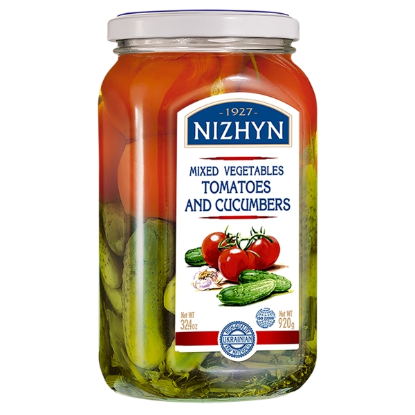 Nezhin Eingelegte Tomaten und Gurken 460 g Nezhin Eingelegte Tomaten und Gurken 460 g