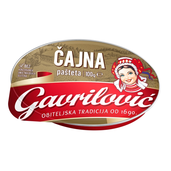 Gavrilović Čajna Pasteta – traditionelle Pastete mit Schweineleber und Schweinefleisch, cremiger Brotaufstrich ohne Konservierungsstoffe 100 g