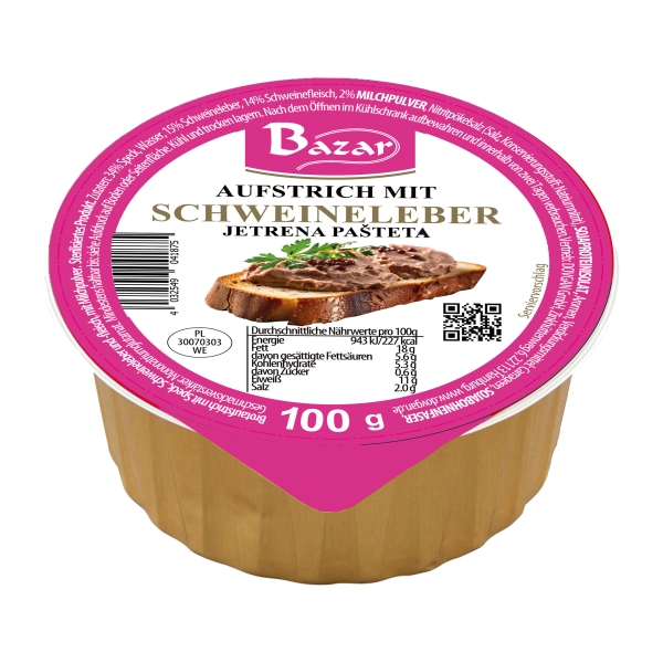Bazar "Jetrena pašteta" Leberpastete 100 g