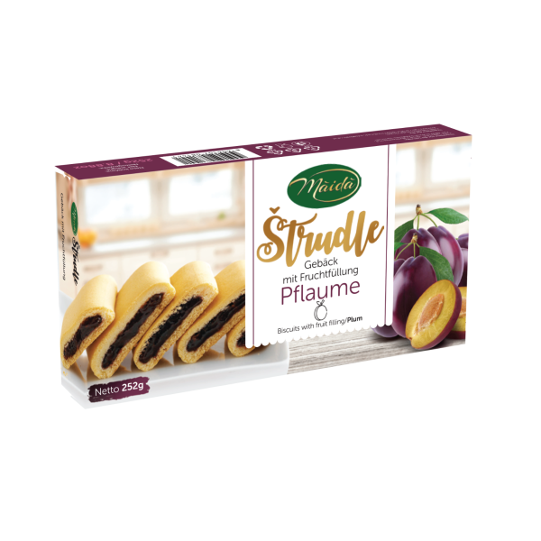 Mäida Strudle Gebäck mit Fruchtfüllung Pflaume 252 g Mäida Strudle Gebäck mit Fruchtfüllung Pflaume 252 g