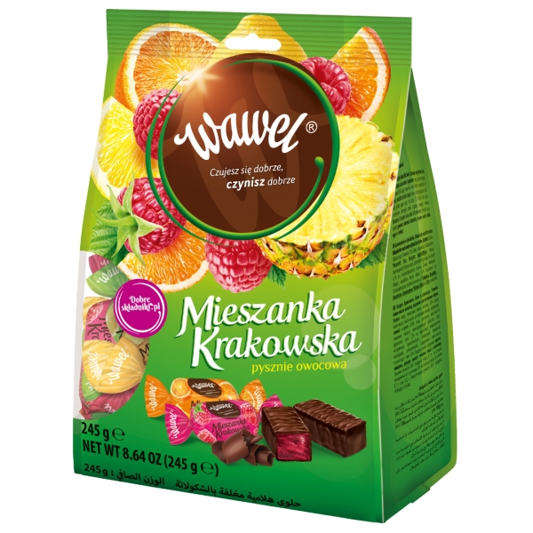 Wawel Mieszanka Krakowska Geleebonbons in Schokolade 245 g Wawel Mieszanka Krakowska Geleebonbons in Schokolade 245 g