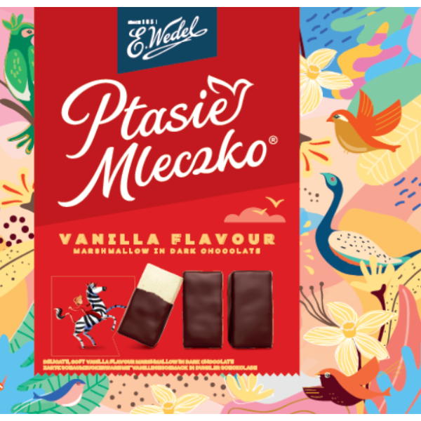 Wedel "Ptasie Mleczko" Schaumzuckerkonfekt mit Vanillegeschmack 340 g Wedel "Ptasie Mleczko" Schaumzuckerkonfekt mit Vanillegeschmack 340 g