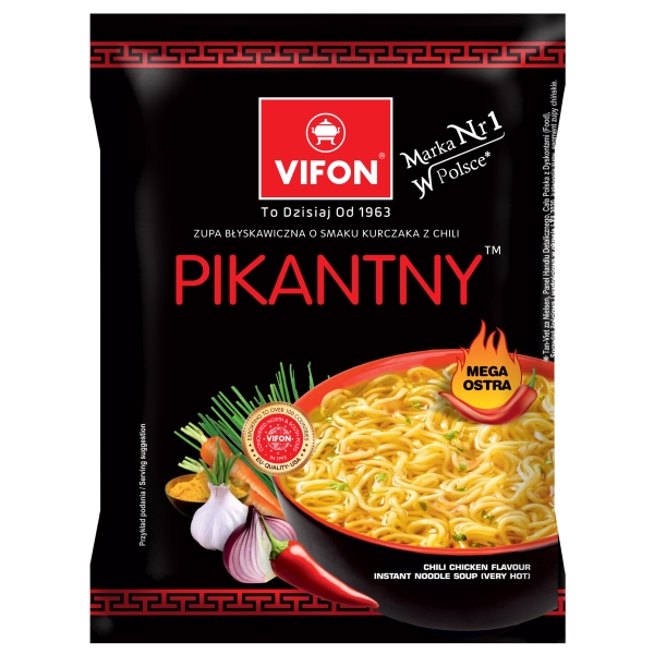 Vifon Pikantny Instant-Nudelsuppe mit Hähnchengeschmack scharf 70 g