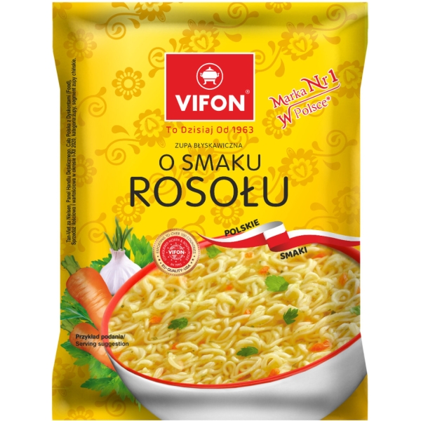VIFON o smaku Rosolu Instant-Nudelsuppe mit Gemüsebrühegeschmack 65 g VIFON o smaku Rosolu Instant-Nudelsuppe mit Gemüsebrühegeschmack 65 g