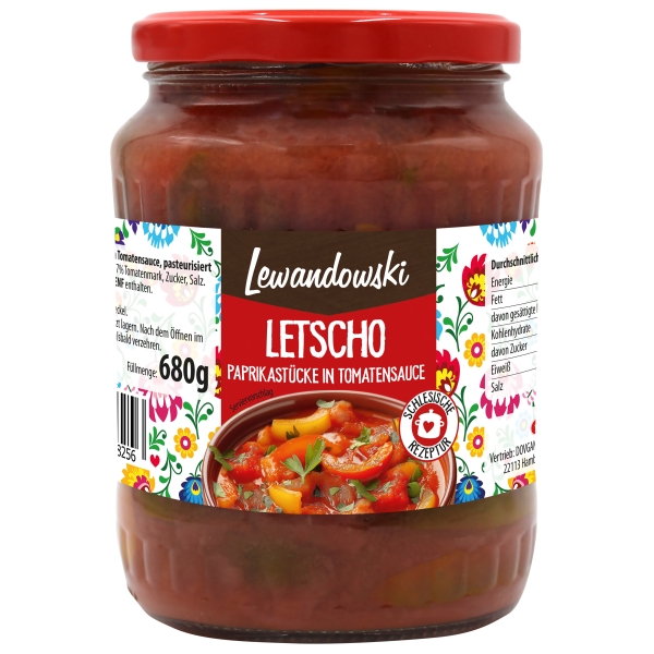 Lewandowski Letscho Paprikastücke in Tomatensauce 680 g