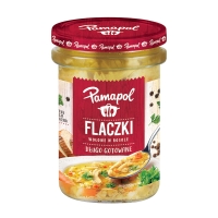 Pamapol "Flaczki w rosole" Kuttelsuppe mit Gemüsebrühe 500 g Pamapol "Flaczki w rosole" Kuttelsuppe mit Gemüsebrühe 500 g
