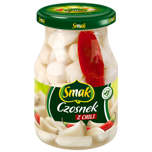 Smak Czosnek z chili Knoblauch, eingelegt mit Chili 190 g Smak Czosnek z chili Knoblauch, eingelegt mit Chili 190 g