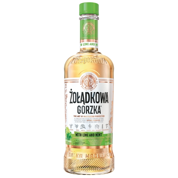 Zoladkowa Gorzka Rzeska Likör Limette-Minze 28% vol. 500 ml