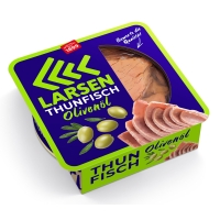 LARSEN Thunfisch in Olivenöl, mit transparentem Deckel 160 g LARSEN Thunfisch in Olivenöl, mit transparentem Deckel 160 g