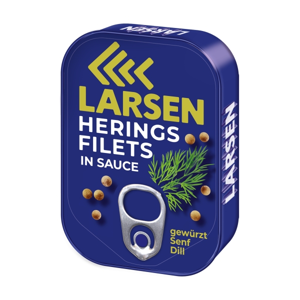 LARSEN Heringsfilets Senf-Dill-Sauce 110 g LARSEN Heringsfilets Senf-Dill-Sauce 110 g