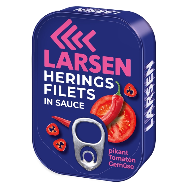 LARSEN Heringsfilets in pikanter Tomatensauce 110 g LARSEN Heringsfilets in pikanter Tomatensauce 110 g