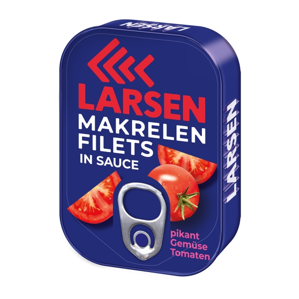 LARSEN Makrelenfilets in Tomaten-Sauce 110 g LARSEN Makrelenfilets in Tomaten-Sauce 110 g