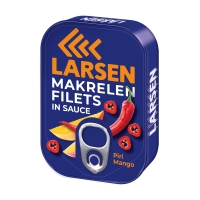LARSEN Makrelenfilets Piri-Mango-Sauce 110 g LARSEN Makrelenfilets Piri-Mango-Sauce 110 g
