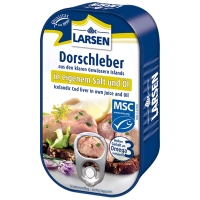 LARSEN Dorschleber in eigenem Saft und Öl MSC 121 g LARSEN Dorschleber in eigenem Saft und Öl MSC 121 g