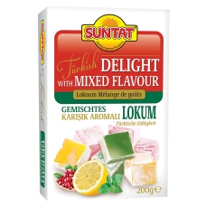 SUNTAT Gemischtes Lokum -Türkische Süßigkeit halal 200 g SUNTAT Gemischtes Lokum -Türkische Süßigkeit halal 200 g