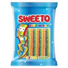 SWEETO Sour Rainbow Belts Halal 80 g SWEETO Sour Rainbow Belts Halal 80 g