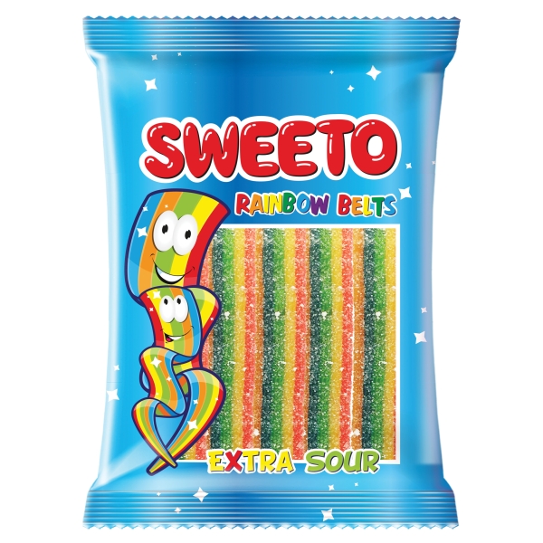 SWEETO Sour Rainbow Belts Halal 80 g
