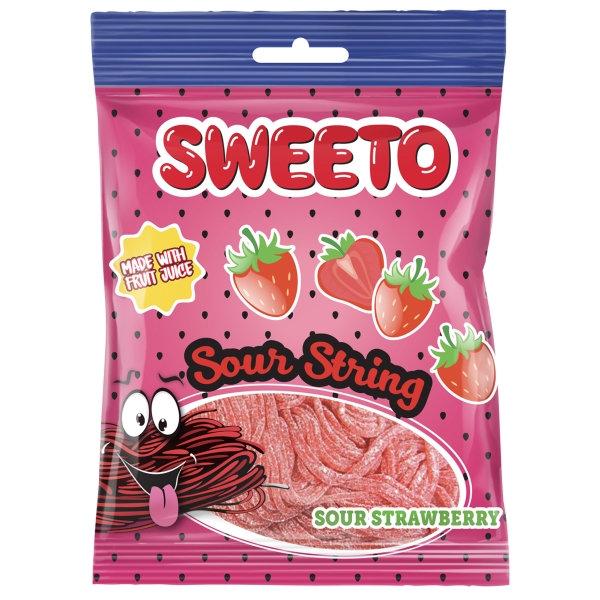 SWEETO Sour String Strawberry Halal 80 g